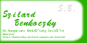 szilard benkoczky business card